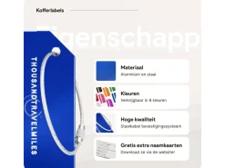 Thousandtravelmiles 2 kofferriemen met 2 bagagelabels - Blue