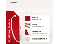 Thousandtravelmiles 2 kofferriemen met 2 bagagelabels - Red