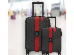Thousandtravelmiles 2 kofferriemen met 2 bagagelabels - Red