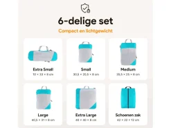 Thousandtravelmiles Light blue Packing Cubes - Set van 6