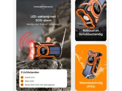 Thousandtravelmiles Noodradio met powerbank - Orange