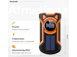 Thousandtravelmiles Noodradio met powerbank - Orange