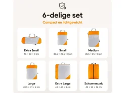 Thousandtravelmiles Orange Packing Cubes - Set van 6