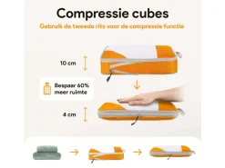 Thousandtravelmiles Orange Packing Cubes - Set van 6