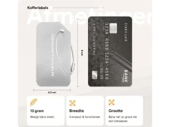 Thousandtravelmiles set van 4 aluminium bagagelabels - Silver