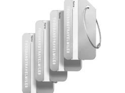 Thousandtravelmiles set van 4 aluminium bagagelabels - Silver