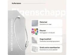 Thousandtravelmiles set van 4 aluminium bagagelabels - Silver