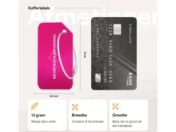 Thousandtravelmiles set van 4 Aluminium Bagagelabels - Pink