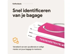 Thousandtravelmiles set van 4 Aluminium Bagagelabels - Pink