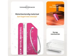 Thousandtravelmiles set van 4 Aluminium Bagagelabels - Pink