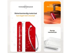 Thousandtravelmiles set van 4 aluminium bagagelabels - Red
