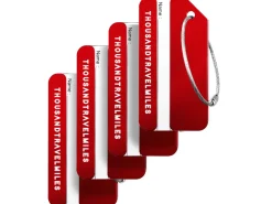 Thousandtravelmiles set van 4 aluminium bagagelabels - Red