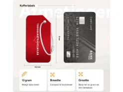 Thousandtravelmiles set van 4 aluminium bagagelabels - Red