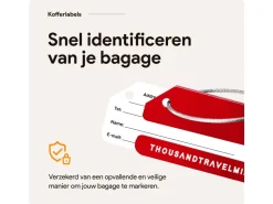 Thousandtravelmiles set van 4 aluminium bagagelabels - Red