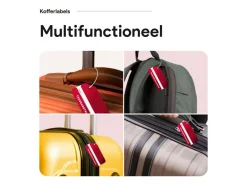 Thousandtravelmiles set van 4 aluminium bagagelabels - Red