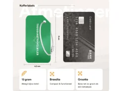 Thousandtravelmiles set van 4 Aluminium Bagagelabels - Green
