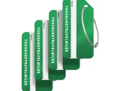 Thousandtravelmiles set van 4 Aluminium Bagagelabels - Green
