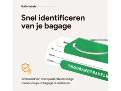 Thousandtravelmiles set van 4 Aluminium Bagagelabels - Green
