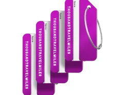 Thousandtravelmiles set van 4 Aluminium Bagagelabels - Purple