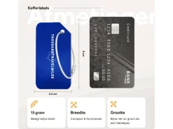 Thousandtravelmiles set van 4 Aluminium Bagagelabels - Blue