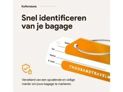 Thousandtravelmiles set van 4 Aluminium Bagagelabels - Orange
