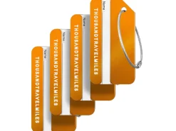 Thousandtravelmiles set van 4 Aluminium Bagagelabels - Orange
