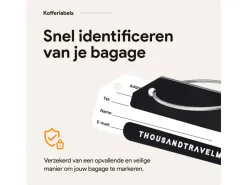 Thousandtravelmiles set van 4 Aluminium Bagagelabels - Black