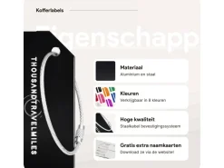 Thousandtravelmiles set van 4 Aluminium Bagagelabels - Black