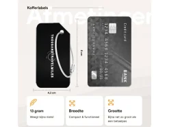 Thousandtravelmiles set van 4 Aluminium Bagagelabels - Black