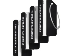 Thousandtravelmiles set van 4 Aluminium Bagagelabels - Black