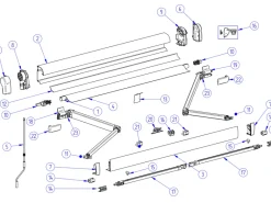 Thule Omnistor binnenkap & opdraaimechanisme links 4900 Antraciet