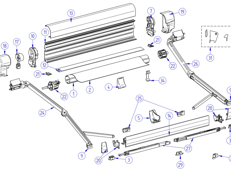 Thule Omnistor opdraaimechanisme 8000