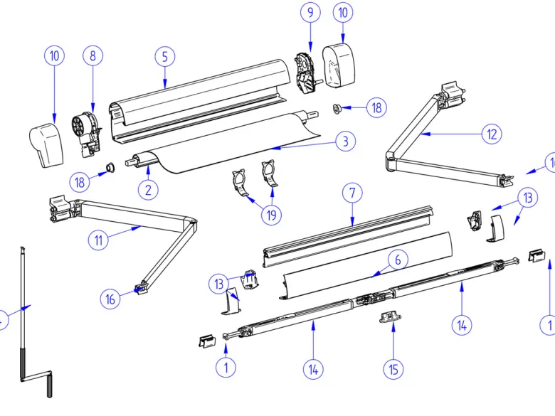 Thule Omnistor set eindkappen cassette 5102 grijs
