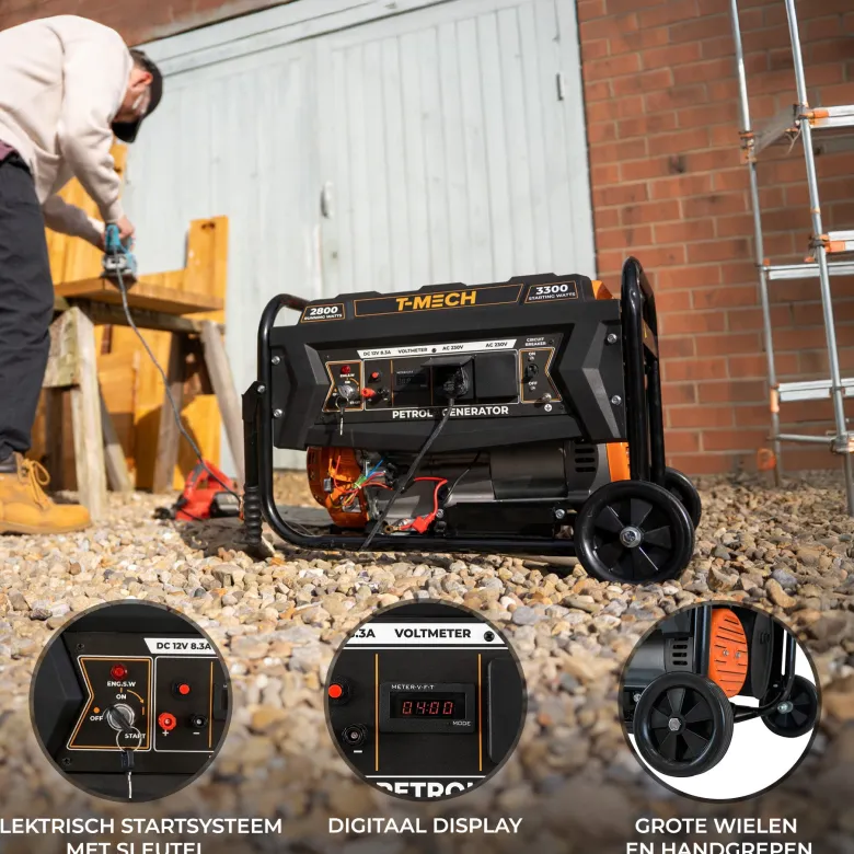 T-Mech draagbare benzinegenerator - 3300 watt