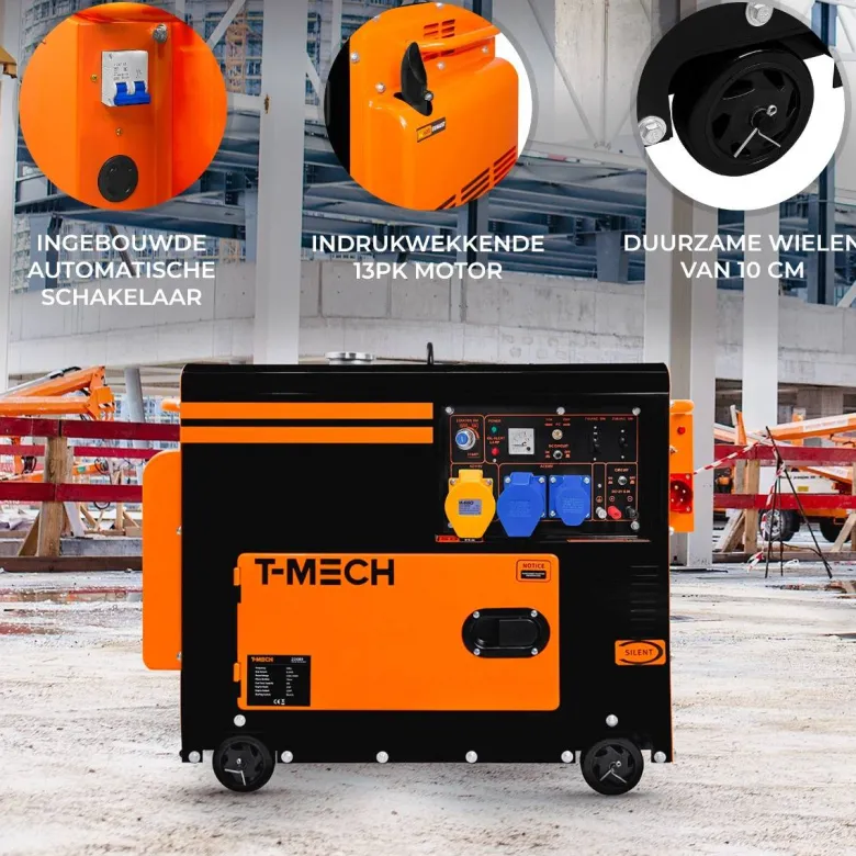 T-Mech 6000 watt stille Diesel generator