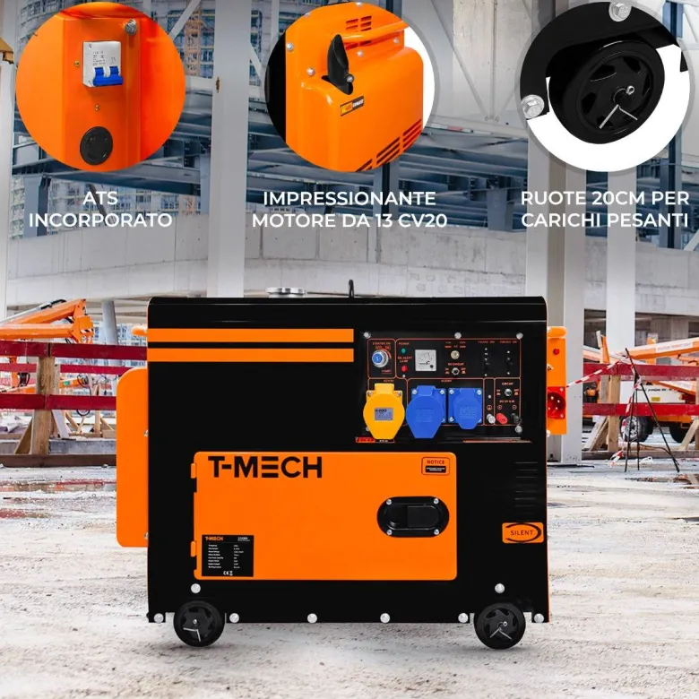 T-Mech 6000 watt stille Diesel generator