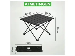 Travelhawk inklapbare campingtafel - 40 x 35 cm