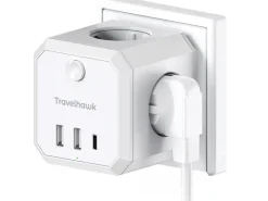 Travelhawk 7-in-1 USB verdeelstekker - White