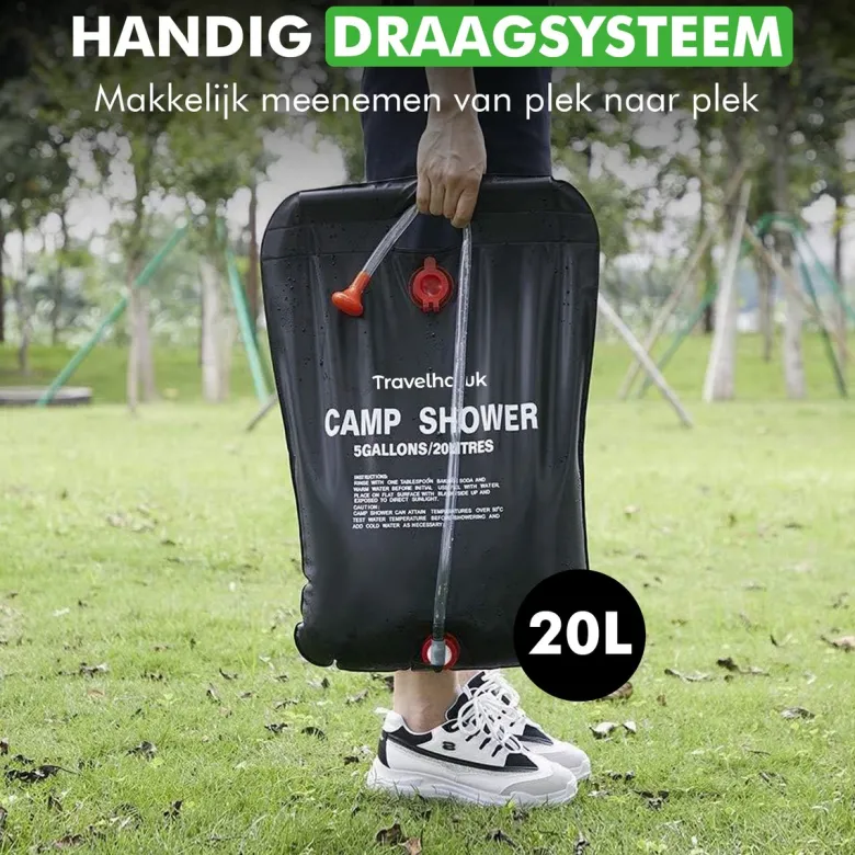 Travelhawk 20 liter campingdouche - Black