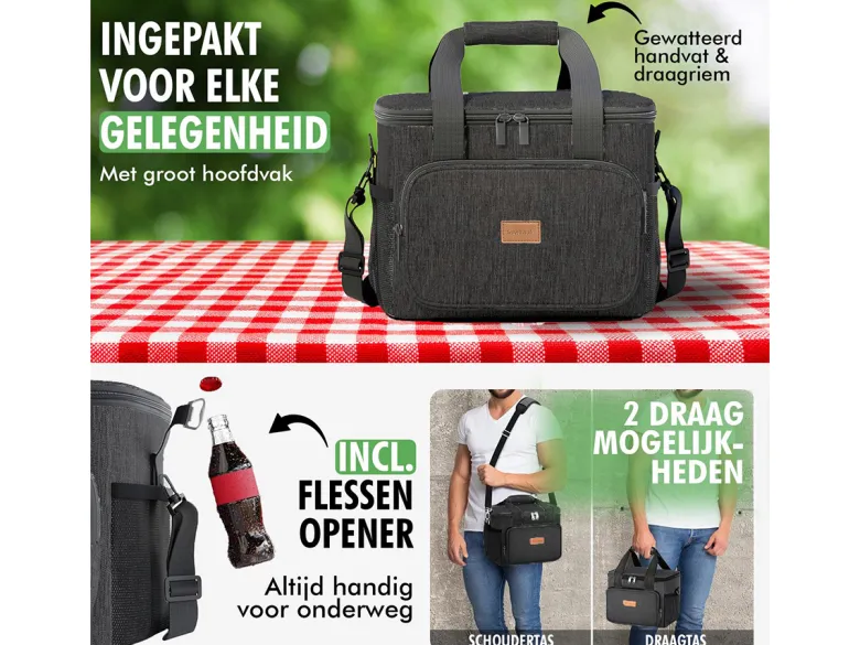 Travelhawk 15 liter koeltas - Black