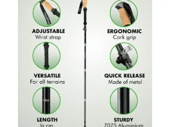 Travelhawk Nordic Walking stokken - Black