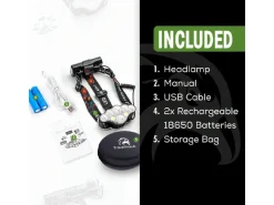 Travelhawk oplaadbare LED hoofdlamp - 18000 lumen
