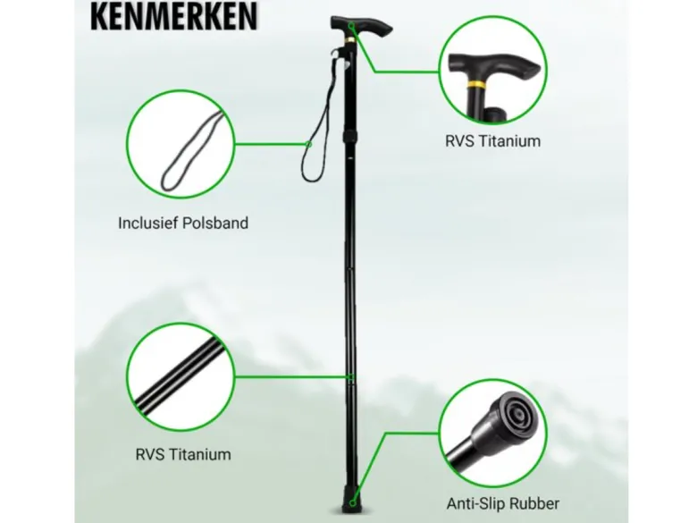 Travelhawk opvouwbare wandelstok