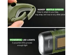 Travelhawk opwindbare zaklamp - Green