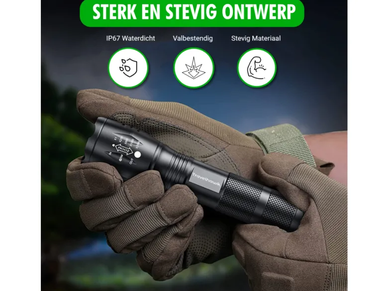 TravelHawk set van 2 zaklampen