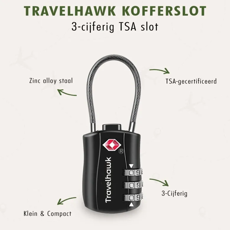 Travelhawk TSA kofferslot - Set van 2