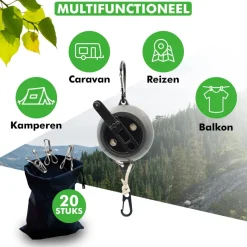 Travelhawk uitschuifbare waslijn - 10 meter