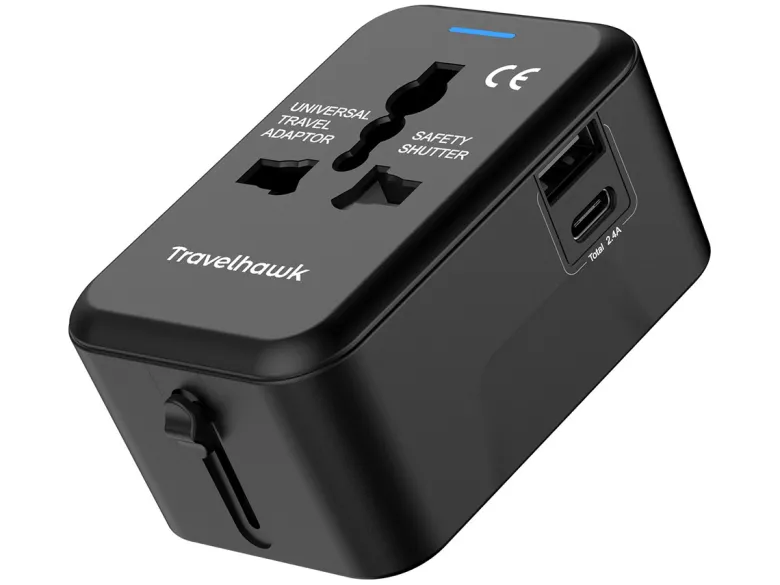 Travelhawk Universele reisstekker - Black
