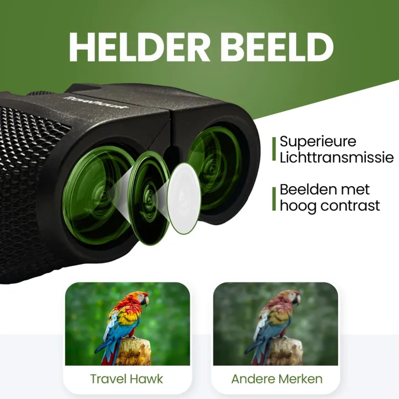 Travelhawk 10x25 Compacte Verrekijker - Black