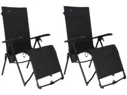 Travellife Festo set van 2 relaxstoelen - Graphite Black